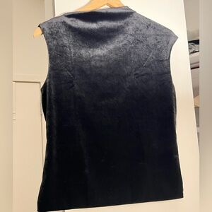 Banana Republic Asymmetrical Black Velvet Top